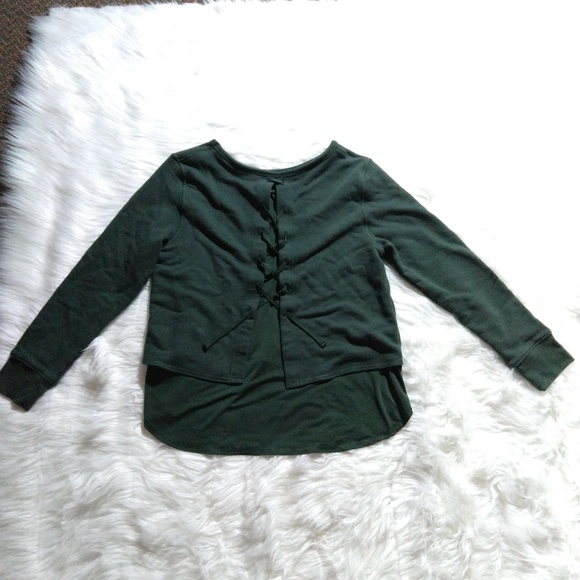 AVIA french terry lace up back pullover sweatshirt - Picture 4 of 8